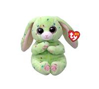 TY Beanie Bellies - Fern Le Lapin de Pâques Vert avec Les Yeux Roses Scintillants, Les Animaux câlins en Peluche avec Le Ventre Doux Originaux spéciaux Pâques - 20 cm - T41514