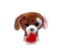 Ty Peluche Beanie Boo Cuddles The Puppy avec cœur pour la Saint‑Valentin 15 cm