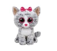 Peluche Kiki le Chat - TY - 15 cm - Gris et Rose - Pour Enfant - Gamme Plush gris TU