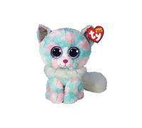 Peluche Ty Beanie Boo's Opal Chat 15cm - Fourrure Douce Et Yeux Brillants Bleu TU