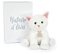 Peluche Bebe chat blanc avec boite Multicolore G