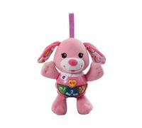 Peluche Bebe Lumineuse et Musicale Chant toutou Rose - 4 chansons, 15 melodies - Set Jouet d eveil a accrocher + Carte Tigre - Cadeau Naissance Fille