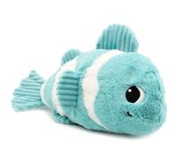 PTIPOTOS by Les DEGLINGOS - BIGOU Le Poisson Clown Maman/Bebe - Peluche Ultra Douce - Cadeau Naissance Anniversaire Noel - 38CM - Corail, Bleu Aqua