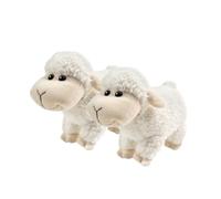 Peluche Blanc Agneau 2 pièces super douce à collectionner compagnon Mouton Intéressant pour câliner faire la sieste et décorer la maison cadeau bébé et enfant Halloween Noël filles et garçons - 18cm