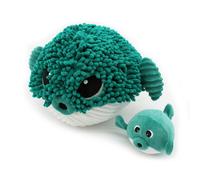 Peluche blowfish maman-bébé vert Ptipotos Les Déglingos