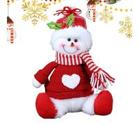 Peluche bonhomme de neige | Décoration de Noël de collection assise - Figurine bonhomme de neige cheminée | pour étagère de bureau intérieur maison bureau vacances hiver cheminée manteau fenêtre