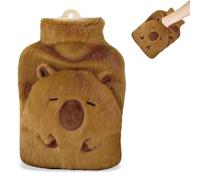 Peluche Bouillotte eau Chaude, Kapibara Sac d'eau chaude, Mignon peluche bouillotte, Amovible pour le nettoyage, Antidéflagrant et étanche, Convient aux enfants et aux adultes