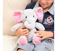 Pelucho - Bouillotte Peluche Eléphant - Bien-Être, Chaleur et Douceur - Micro-Ondable - Grains de Blé et Fleurs de Lavande - Fabriquée en France