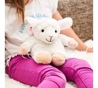 Pelucho - Bouillotte Peluche Mouton blanc - Bien-Être, Chaleur et Douceur - Micro-Ondable - Grains de Blé et Fleurs de Lavande - Fabriquée en France