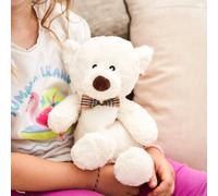 Pelucho - Bouillotte Peluche Ours Blanc - Bien-Être, Chaleur et Douceur - Micro-Ondable - Grains de Blé et Fleurs de Lavande - Fabriquée en France