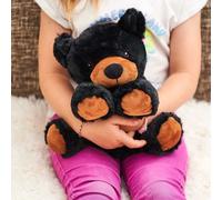 Pelucho - Bouillotte Peluche Ours noir - Bien-Être, Chaleur et Douceur - Micro-Ondable - Grains de Blé et Fleurs de Lavande - Fabriquée en France