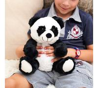 Pelucho - Bouillotte Peluche Panda - Bien-Être, Chaleur et Douceur - Micro-Ondable - Grains de Blé et Fleurs de Lavande - Fabriquée en France