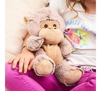 Pelucho - Bouillotte Peluche Singe - Bien-Être, Chaleur et Douceur - Micro-Ondable - Grains de Blé et Fleurs de Lavande - Fabriquée en France