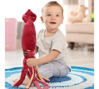 Peluche Calmar Géant 65cm | Animal en Peluche Doux de créatures de la mer Rouge, pelucche de Calamar géant Mignon pour et Adultes, Cadeau Parfait pour Anniversaire, décoration et Collection