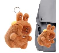 Peluche Capybara | Charme De Sac En Peluches Avec Corde À Tirer | Animaux En Peluche Porte-clés Jouets, Garçons Filles À Dos Portefeuille À Main Sac À Main Voyage École Fête Saint Val