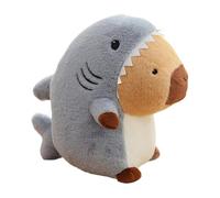 Peluche Capybara - Conception de requin réversible de 13,7 pouces, ornement artisanal esthétique de coussin en peluche, décoration de boîtier d'accessoires en résine solide | Oreiller en forme d'anima