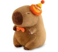 Peluche Capybara Jouet,25cm Peluche Capybara avec Chapeau Plush Joyeux Capybara Poupée en Peluche, Brun Peluche Cadeau pour Enfants
