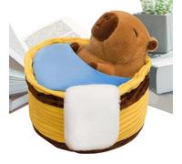 Peluche Capybara - Microfibre ultra douce de trois cents millimètres, marron gingembre, composant de décoration de chambre d'animal de bain, dispositif d'oreiller en peluche résilient, outil compressi