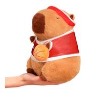 Peluche Capybara mignonne - 25 cm - Douce et réaliste - Avec écharpe - Jouet unique - Cadeau d'anniversaire - Pour , filles, femmes ou occasions spéciales