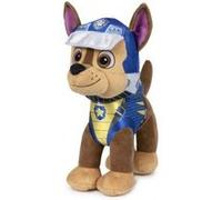 Peluche chase 30 cm chiot policier - pat patrouille dino rescu - doudou chien heros - set jouet enfant + carte animal