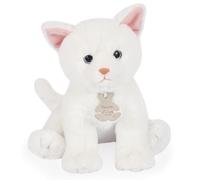 Peluche chat 18 cm polyester collection LUCKY blanc
