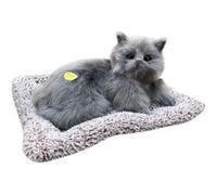 Peluche chat Allongé sur la couverture 27cm -gris Gris G