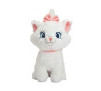 Peluche chat blanc marie 33 cm - set doudou enfant aristochats + carte animal Blanc