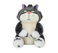Peluche Chat Cendrillon en forme de chat Lucifer en peluche mignonne et douce en peluche pour chat, chat méchant, oreiller, cadeaux d'anniversaire pour enfants, garçons, filles, femmes,Grey-15cm