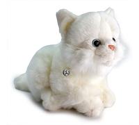 Peluche chat couché blanc 27 cm Grace