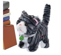 Peluche chat électrique - Jouet pour chat de 7,09 pouces | Jouet en peluche ABS - Jouet interactif marchant et chantant avec queue remuante, 17 x 10 x 18 cm, compagnon à piles pour fantasi