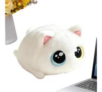 Peluche Chat en Peluche Décorative à Gros Yeux Design Douce à Presser | Doudou Tout Doux et Moelleux pour Canapé Sofa Divan Lit Salon Salle de Séjour Maison Dortoir Chambre Fête