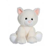 Peluche chat en peluche GIPSY Les amis floppy 30 cm - blanc et rose - dès la naissance