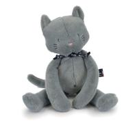 Maïlou Tradition Peluche Chat Méloé – 37 cm – Gris – Création artisanale Made in France