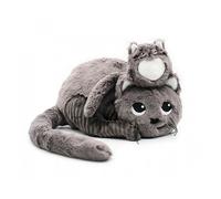 Déglingos Peluche PTIPOTOS Miaou Le Chat Maman et Bébé Toute douce Gris 33 cm