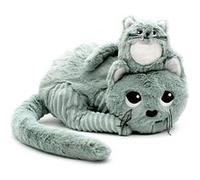 Peluche chat Miaou maman et son bebe vert menthe - les Ptipotos Multicolore G