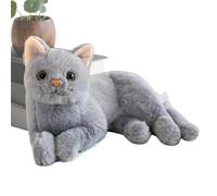 Peluche chat mignon,Oreiller en peluche réaliste de trente centimètres,Blanc Gris Doux Chat Peluche | Pour Dortoir Voiture Canapé Salon Chambre Enfants Chambre Anniversaire Fête Remerciements