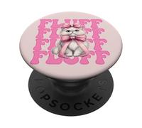 Peluche Chat Persan Fille Chat Maman Rose Coquette Noeud PopSockets PopGrip Adhésif