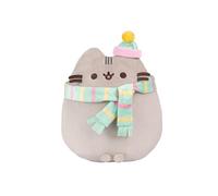 Peluche Chat Pusheen avec bonnet et Echarpe 24cm Matière haute qualité Gris