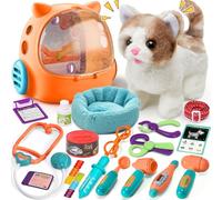 Peluche Chat Veterinaire Malette Docteur Enfant Robot Chat Interactif Qui Marche Remuer La Queue À Sac Transport Chat Panier Chat Kit Medecin Enfant Jeu De Rôle Cadeau Jouet Fille 3 4 5 6 7 8 Ans