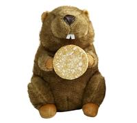 Peluche chauffante en peluche de 25 cm - Coussin chauffant - Peluche de marmotte - Fourrure ultra douce - Design douillet - Soutien émotionnel - Portable - Doux, confortable - Pour enfants