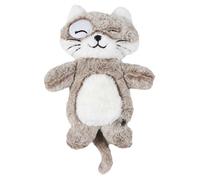Peluche Chauffante Tissu Ultra Doux Blanc et Taupe H34cm - HILOW