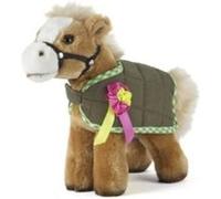 Peluche cheval avec couverture verte 23 cm multicolore G