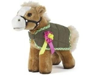 Peluche cheval avec couverture verte 23 cm multicolore G
