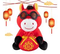 Peluche Cheval en Peluche,Décorations et Décorations de Mascotte de Vacances - Année De 2026 Cheval Mascotte Peluche,pour Maison Bureau Chambre Salon sur Canapé Canapé et Lit