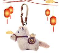 Peluche Cheval - Figurine Douce De Collection en Pendentif - avec Sangle Mini Clé Porte-clés en Peluche | pour Femmes Hommes Sac Anniversaire Noël Nouvel an 2026 Faveurs de Fête