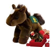 Peluche Cheval Jouet En Doudou - Mascotte 2026 Adorable Décor Maison Poupee - Jouet en Peluche Cheval Doux et Pelucheux - Pour Halloween Noël Saint-Valentin Anniversaire Remise De Diplôme Nouvel An Ma