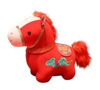 Peluche Cheval Mascotte Chinoise 2026,Mignon Chinois Collection Nuages De Chanceux - Cheval Rempli Animal - pour La Maison Lits Canapés Tables Vitrine Présentoirs Bureaux Cafés Librairies
