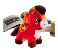 Peluche Cheval Mascotte Du Nouvel An Chinois 2026 - Accessoire Photo Doux et Mignon Chinois,Animal en Peluche Cheval | Pour Voitures Tables Vitrine Salon Bureaux Cafés Canapés Bibliothèques Vitrines