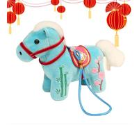 Peluche Cheval - Ornement En Peluche À Collectionner 2026, Jouet En Peludche Du Nouvel An Chinois, Corps Ef Pfeluche Doux, Chaise De Siège De Sécurité, Bascules Edn Bois, Bouton Musique Pour La Ma