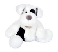 Peluche chien 30 cm polyester collection NOOPY blanc/noir
